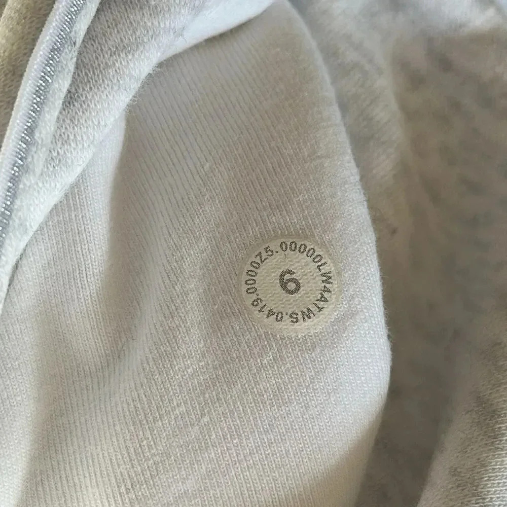Lululemon sz 6 Scuba Hoodie Plush Heathered White / White great pre owned cond - Picture 10 of 14